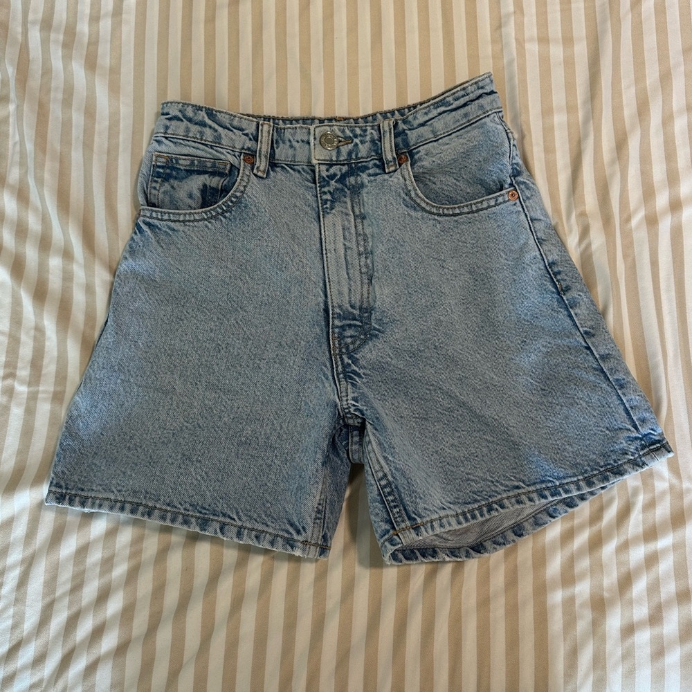 Zara Light Blue High Rise Shorts